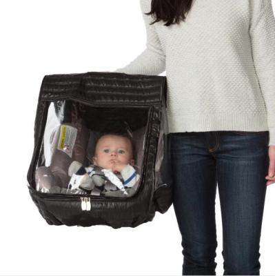 China Clear Vision Window Polyester Baby Carrier Rain Cover Weather Radiation Shield for sale