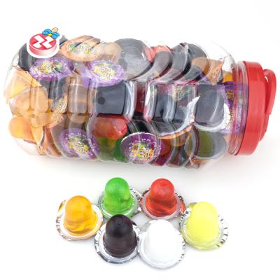 China Normal Fruit Jelly Cup Candy In Jar Fruit Flavor With Coconut Cube for sale