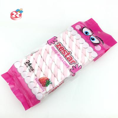 China Natural Halal Meat Multi Colored Soft Long Fruity Twist Fruity Cotton Twist Marshmallow Candy for sale