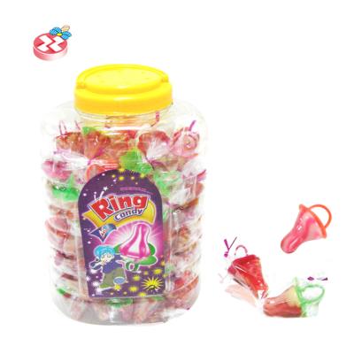 China New Type Ring Candy Toy Delicious Fruity Flavor Glucose Nipple Shaped Hard Lollipop Candy for sale