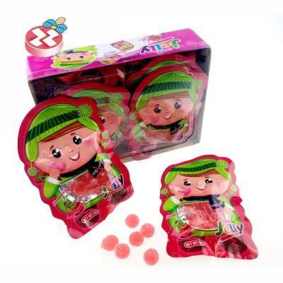 China Glucose Girl Halal Shape Packing Bag Fruit Gummy Soft Jelly Candy for sale