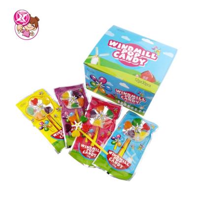 China Natural hot sale sun shape fruit lollipop windmill halal hard candy for sale