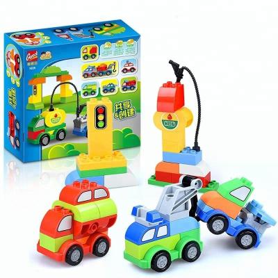 China Classic Eco-friendly Material Eco-friendly Material Assemble Car Building Block Car Diy Brick Toys Compatible with legoing duplo for sale