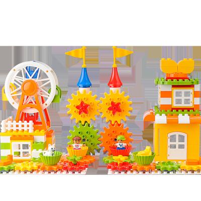 China Building Toy Leoing brand 92pcs +93pcs ABS garden restaurant gear building block ferris wheelfor kids toys compatibility leoing Toy Gorock for sale