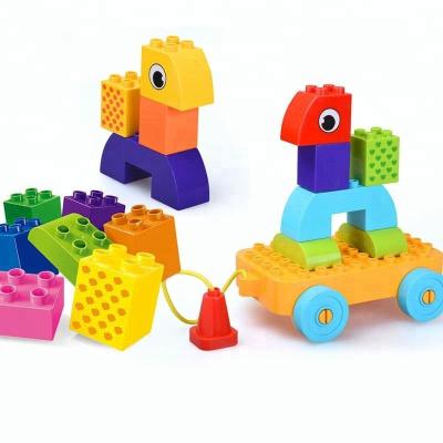 China Shantou toy15pcs big eco-friendly material eco-friendly material building block of fun toys compatible with duplo for sale