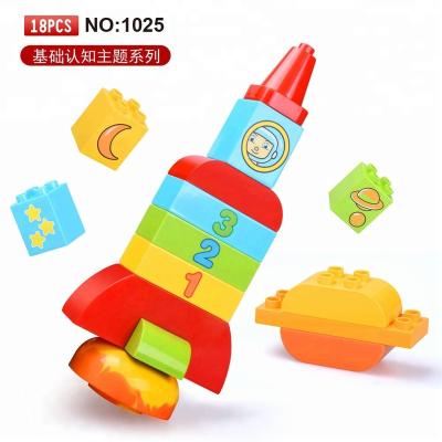 China 18PCS Large Building Block Diy Baby Educational Toys Eco-friendly Brick Material Eco-friendly Material Compatible With Legoing Duplo Toys for sale