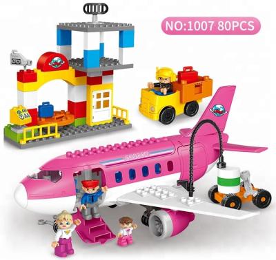 China Newest Eco-friendly Material Eco-friendly Material Airport Toy Shantou Building Block Kids Plastic Duplo Toys for sale