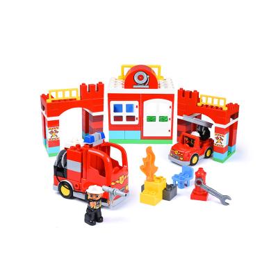 China Firefighter Set Compatible With Legoing Duplo Building Block Toy Shantou Big Toy City Fire Fighting Building Blocks for sale