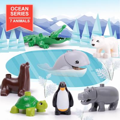 China Ocean Series 7pcs Particle Animals Paradise Big Building Blocks Legoing Toy Compatible With Gift GOROCK Brand Building Blocks for sale