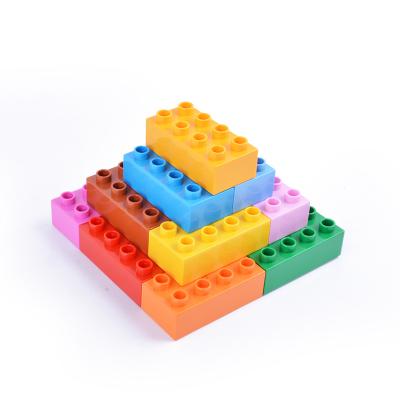 China Big Size Eco-friendly Material Big Dots Higher Brick 8 Eco-friendly Material Dots Higher Brick Blocks 10pcs/lot Spare Parts 2X4 Compatible with lego block toys for sale