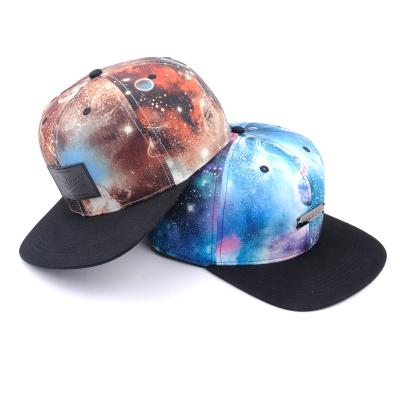 China JOINT Patch 6 Colored Patch Unisex Custom Leather Panel Fashion Sky Galaxy Full Starry Snapback Hat for sale