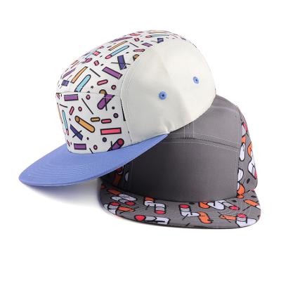 China Custom 5 Panel Hat JOINT Style 5 Panel Snapback Seam Unstructured Hat for sale