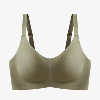 China Seamless Women's Seamless Bras Smooth Comfortable Softness Plus Size Underwear Large Cup Full Coverage Wireless Bra for sale