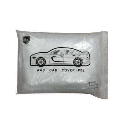 China With elastic band PE disposable transparent design and custom size car auto cover for sale