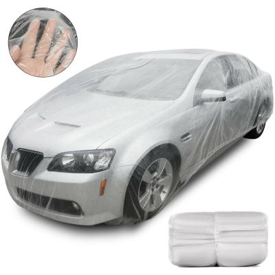 China With Indoor Elastic Band Garage Clear PE Material Plastic Disposable Car Body Cover for sale