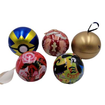 China Hot Selling Environmental Friendly Recycled Materials Ball Shape Wedding Gift Tin Balls Jar for sale