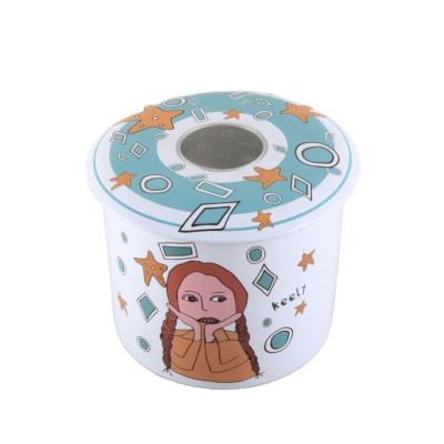 Cina Recycled Materials Wholesale OEM Creative Empty Round Tin Can With Clear Window For Tea Candy Container in vendita