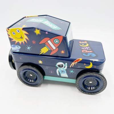 China Recyclable Wholesale Car Jeep Shaped Tin Box Tin Can zu verkaufen