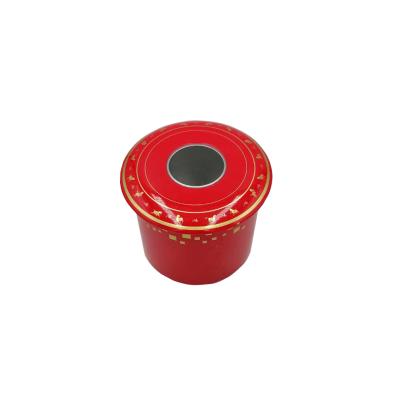 China Professional Custom Recycled Materials Metal Tea Canister For Round Tin Canister Multicolor Tea Tin Box for sale