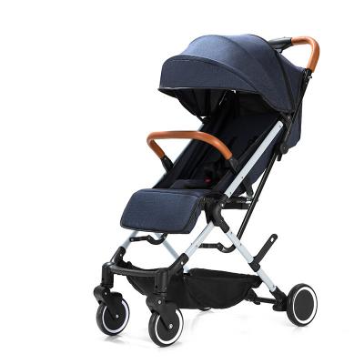 China Lightweight Canvas Wright 3 in 1 Small Size Folding Baby Buggy for Baby Stroller with Detachable Front Bar Safe 5 Point Belt for sale