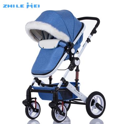 China Foldable beauty stroller with velvet china pram for winter suitable for cold area for sale