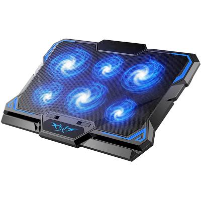 China Large Aluminum Alloy 5 PORTS USB +2 Fans Gaming Laptop Cooler Cooling Pad With 2 Quiet Fans Support Up To 17.3 Inch Heavy Notebook, Laptop for sale