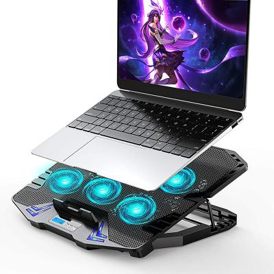 China With Stable RGB Gaming Laptop Cooler With Adjustable RGB Size With 2 USB Hub With Fan Laptop Cooling Pad for sale