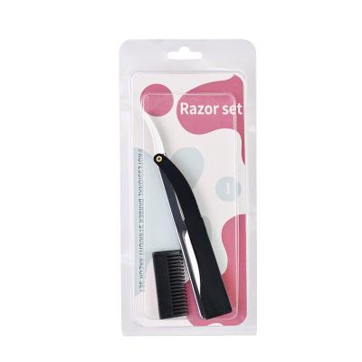 China 2022 Private Label Shavette Straight Razor Single Blade Barber Razor Blade Replaceable With Comb for sale