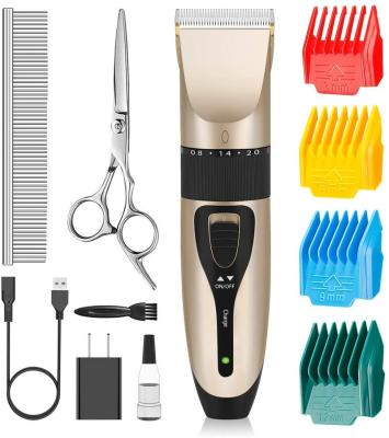 China Professional Quiet Rechargeable Cordless Hair Clippers Viable Dog Clippers Pet Grooming Set for Small and Large Dogs Cats-Blac for sale