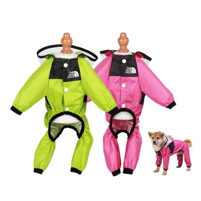 China Sustainable Private Large Dog Raincoat Waterproof Pet Clothes For Dogs With Hood for sale