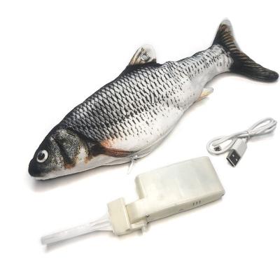 China Viable Pet Cat Playing Custom Logo Electric Usb Wocal Soft Fish Toy For Cat for sale