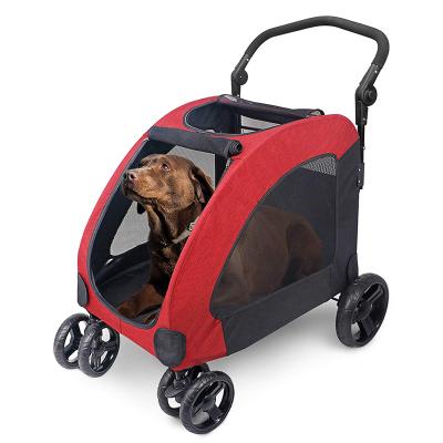 China Wholesale Customized Pink Stocked 4 Wheels Luxury Small Dog Pet Strollers for sale