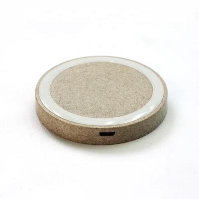 China Mobile Phone Recycled Wheat Straw Wireless Charger 10W Fast Wireless Charging Desktop Used Phone Charger for sale