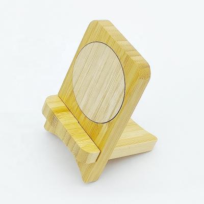 China Good Selling Mobile Phone 2 in 1 Bamboo Phone Charger Stand 15W Qi Wireless Fast Charging Adapter for sale