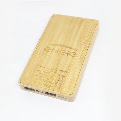 China Mobile Phone Power 5000mAh Bamboo Bank Dual USB Wireless Power Bank for sale