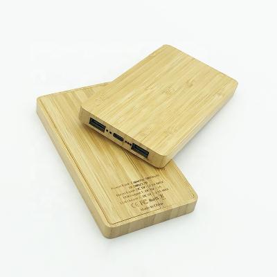 China Mobile Phone Backup Power Bank 5000mAh Mini Pocket Size USB Slim Bamboo Phone Power Bank for sale