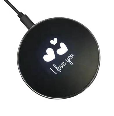 China Promotional wireless mobile phone charger mobile phone factory charger radio light up logo wireless charger for sale