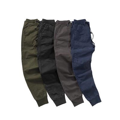 China SA2306 factory wholesale custom made high quality anti-pilling men's twill pants pants zipper waist elastic cord woven stretch jogger pants for sale