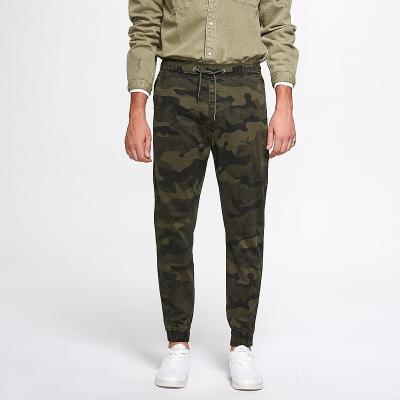 China SABIN Custom High Quality Anti-pilling Fashion Drawstring Camouflage Cotton Twill Jogger Pants for sale