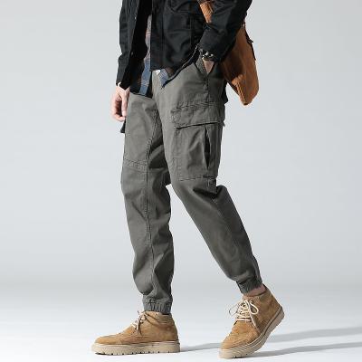 China High Quality Custom Slim Fit Military Khaki Twill SABIN Anti-Pilling Jogger Fashion Cargo Pants Cotton 6 Pockets Multi Hot Selling Men's Cargo Pants for sale