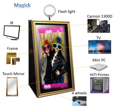 China Outdoor Magic Mirror Photo Floor Stand Case for sale