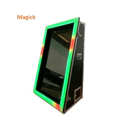 China Wedding Light Party 360 Social Frame Classical LED Photo Booth Frame White Gold Silver Wood Various Color Flower Frame For Photo Booth With for sale