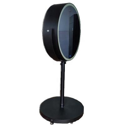 China 2022 Round Selfie Booth New Arrival 360 Camera Photo Booth Mirror Photo Booth 24 Inch Touch Screen Wedding 360 Photo Booth Mirror Cheap Price for sale