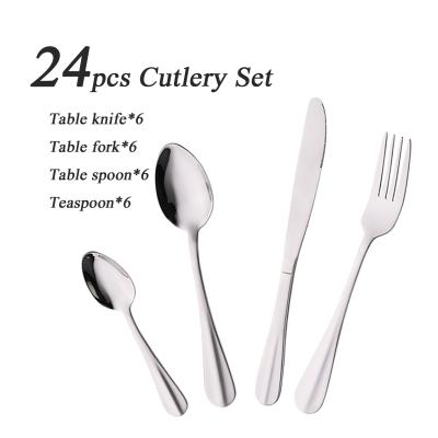 China Sustainable Table Cutlery Chopstick 24 Piece Cutlery Set Stainless Steel Fork Knife Spoons Set for sale