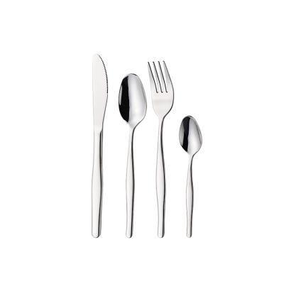 China Sustainable Cutlery Inox Silver Spoon Factory Travel Cutlery Set Flatware Set With Fork Knife Cutlery for sale