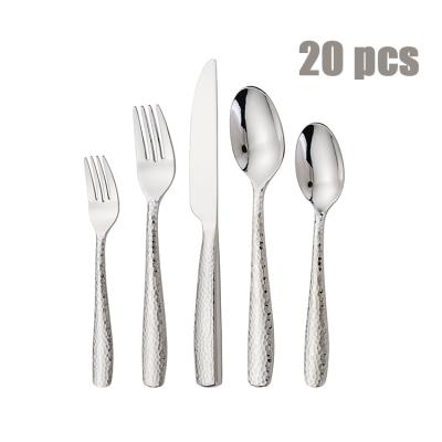 China Sustainable 20 Piece Flatware Set Silverware Flatware Stainless Steel Service For 4 Include Knife/Fork/Spoon for sale