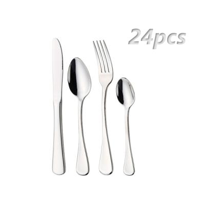 China Viable 24 Pcs Cutlery Set Stainless Steel Cutlery Flatware Set Spoon Knife Fork Cutlery Set With Gift Box for sale