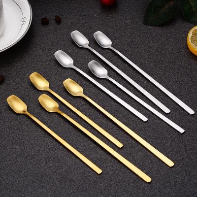 China Sustainable Metal Soda Spoons Stainless Steel Latte Stirring Spoon For Home Wedding Party for sale