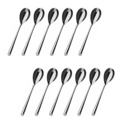 China Sustainable Stainless Steel 12 Tablespoon Set Silverware Marquee Metal Table Spoons Set for sale