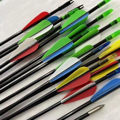 China 2 Water Drop Plastic Feather Archery Fiberglass Shooting Roll Mixed Carbon Pure Carbon Arrow Reverse Curved Compound Bow for sale